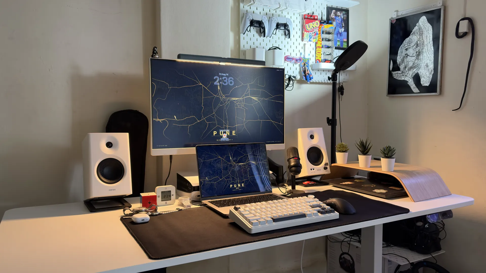 Omkar Lohar's desk setup — monitor, Aula F75 keyboard and PlayStation 5